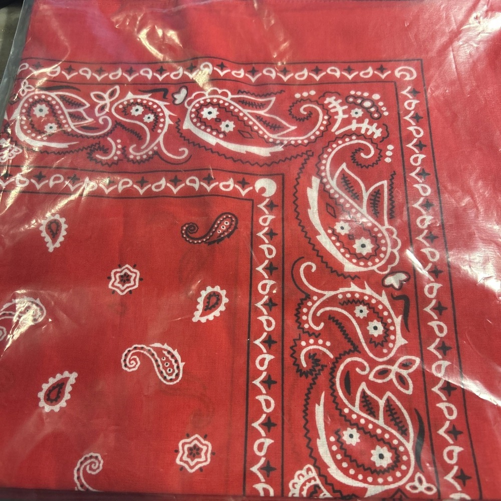 Hankie World 6 Pcs 100% Cotton Bandana's Red